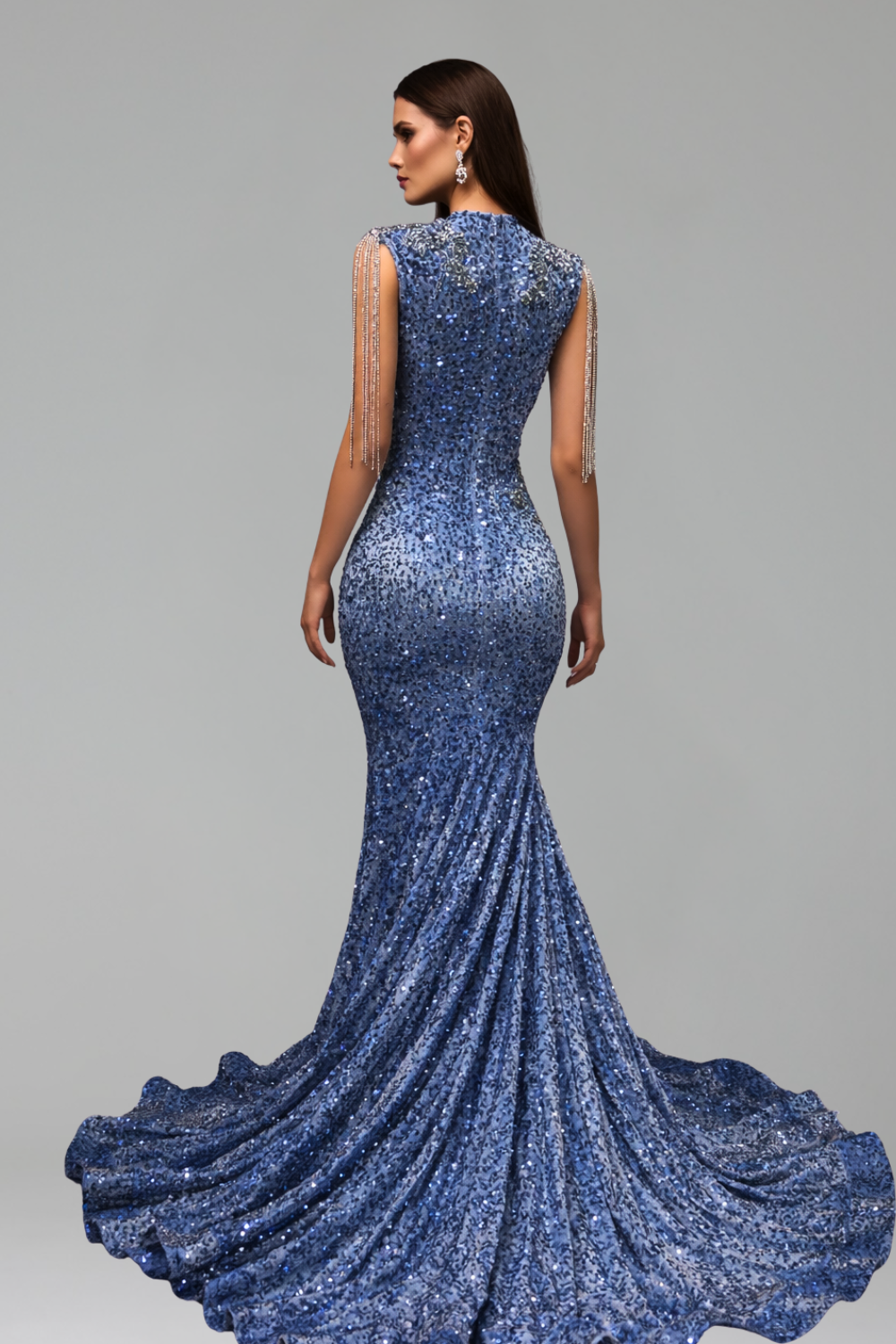 Illusion Appliqu� Mermaid Evening Gown - LAROSABRIDE