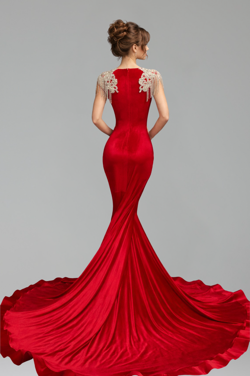 Illusion Lace Satin Mermaid Gown - LAROSABRIDE