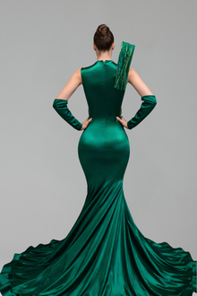 Beaded Off-Shoulder Mermaid Gown - LAROSABRIDE