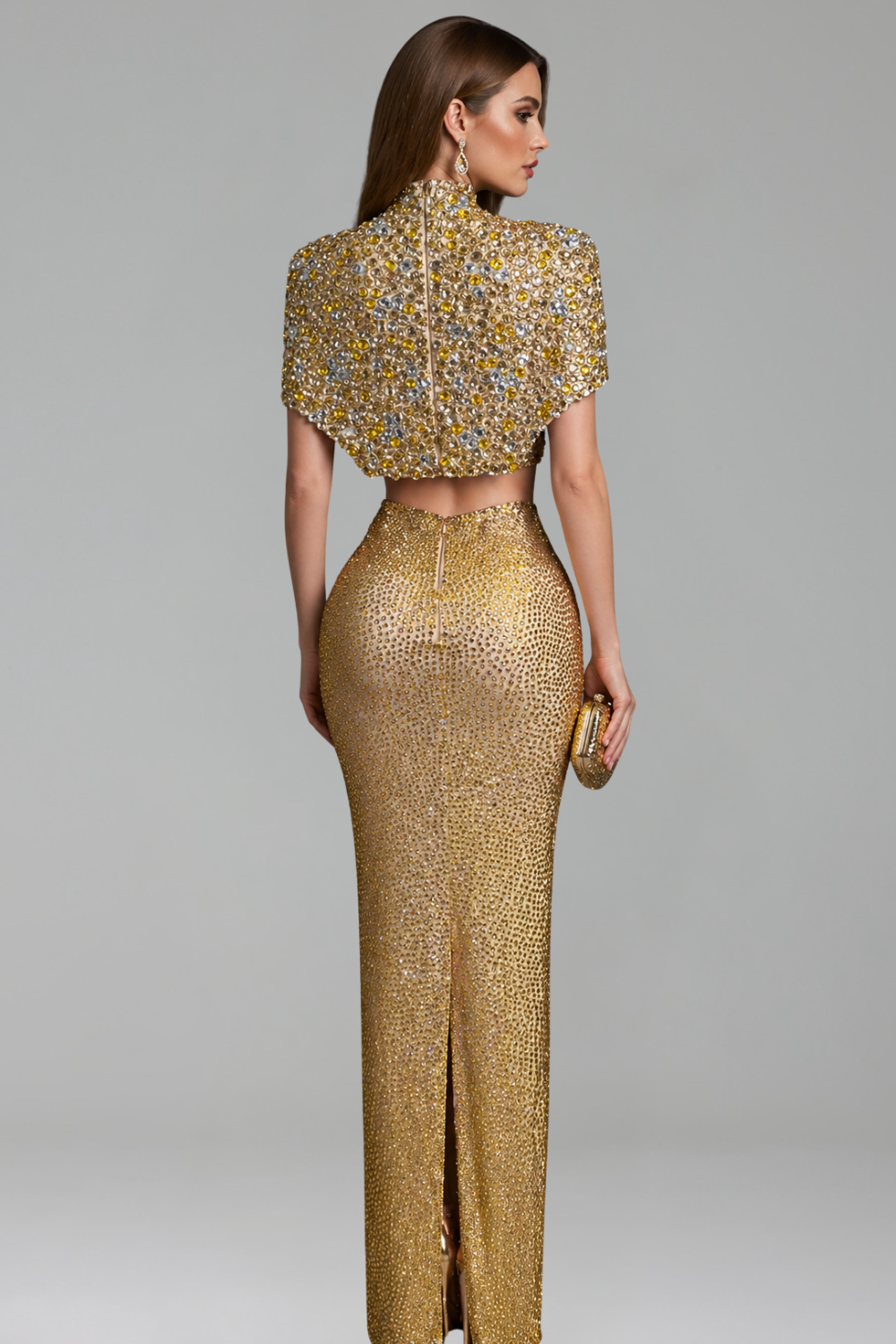 Crystal Crop Top Skirt Set - LAROSABRIDE