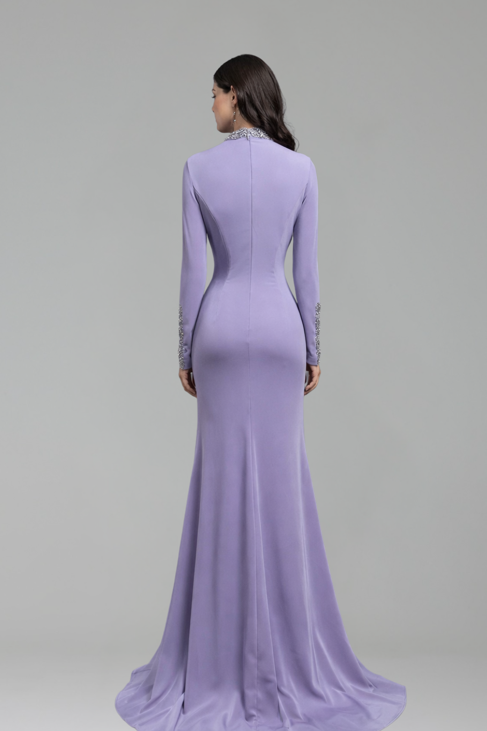 Satin Split Mermaid Evening Gown - LAROSABRIDE