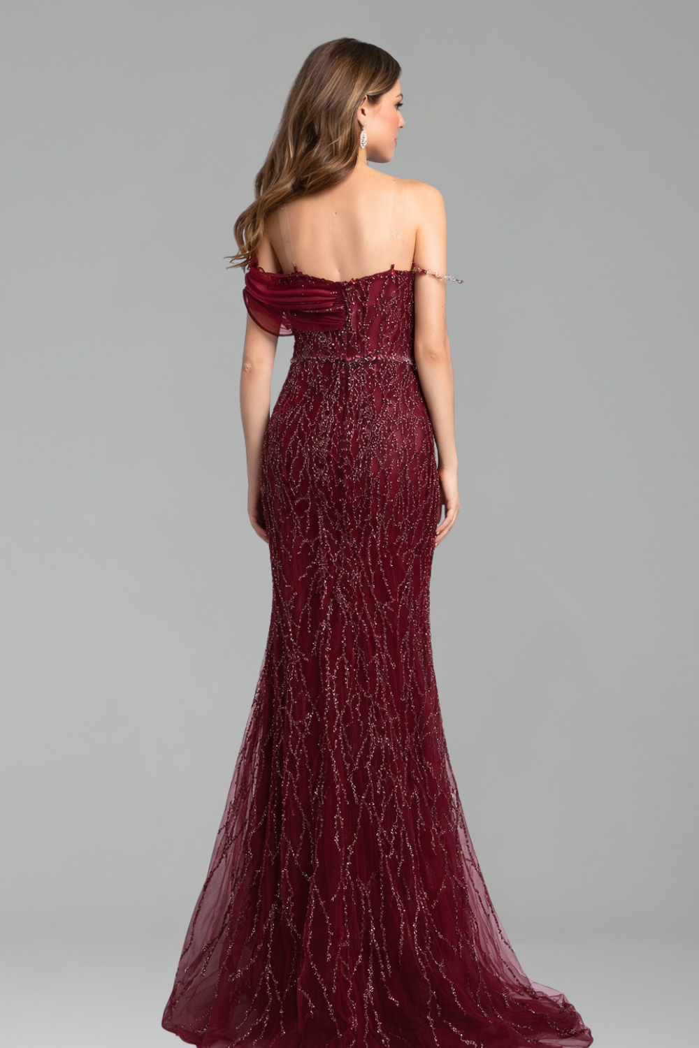 Sculpted Wave Detail Gown-Larosabride