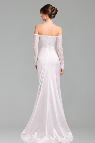 White Beaded With Detachable Sleeves