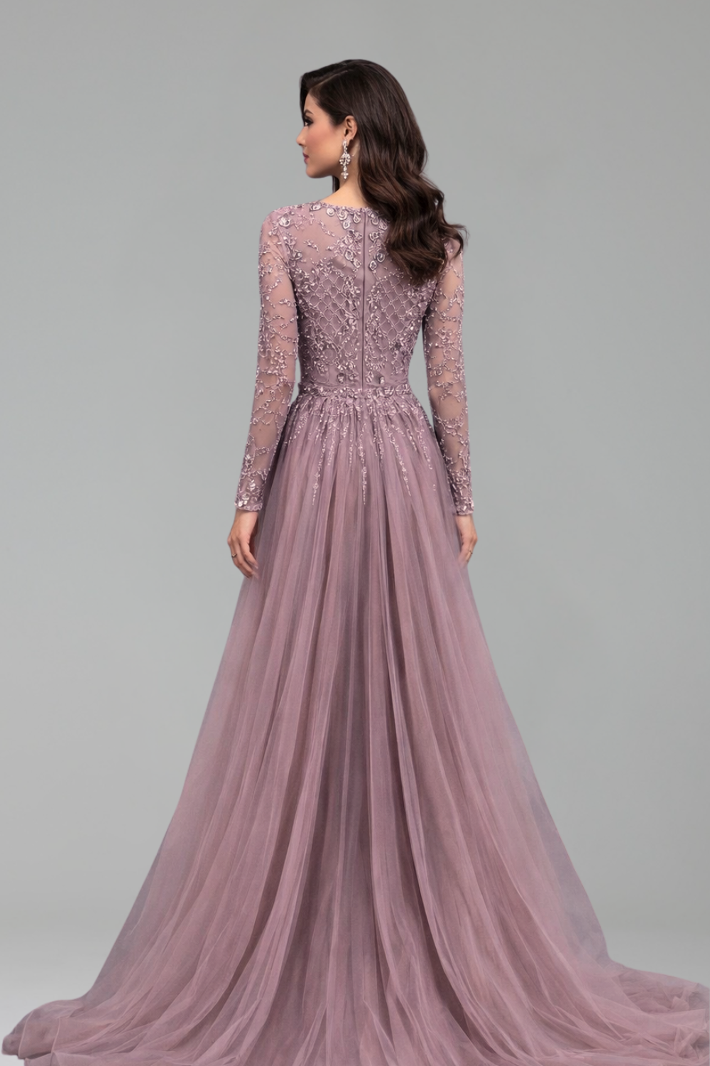 Beaded Mermaid Detachable Overskirt Dress - LAROSABRIDE