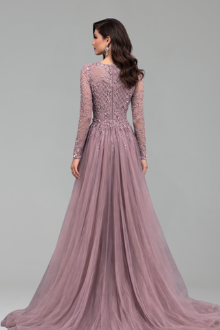 Beaded Mermaid Detachable Overskirt Dress - LAROSABRIDE