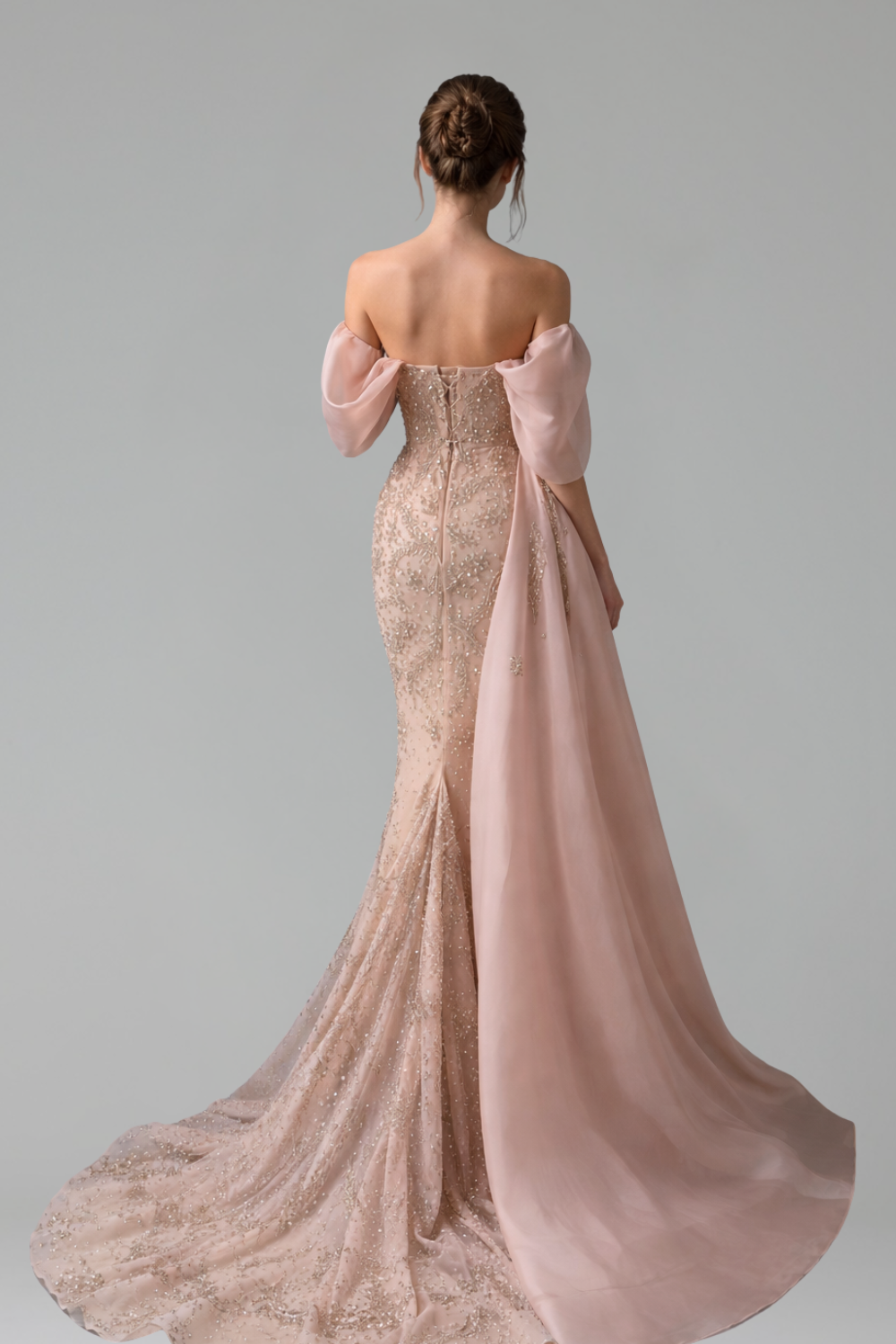 Pearl Beaded Mermaid Dress - LAROSABRIDE