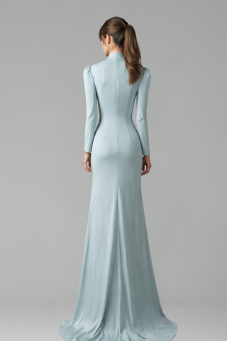 Mermaid Beaded Satin Evening Dress