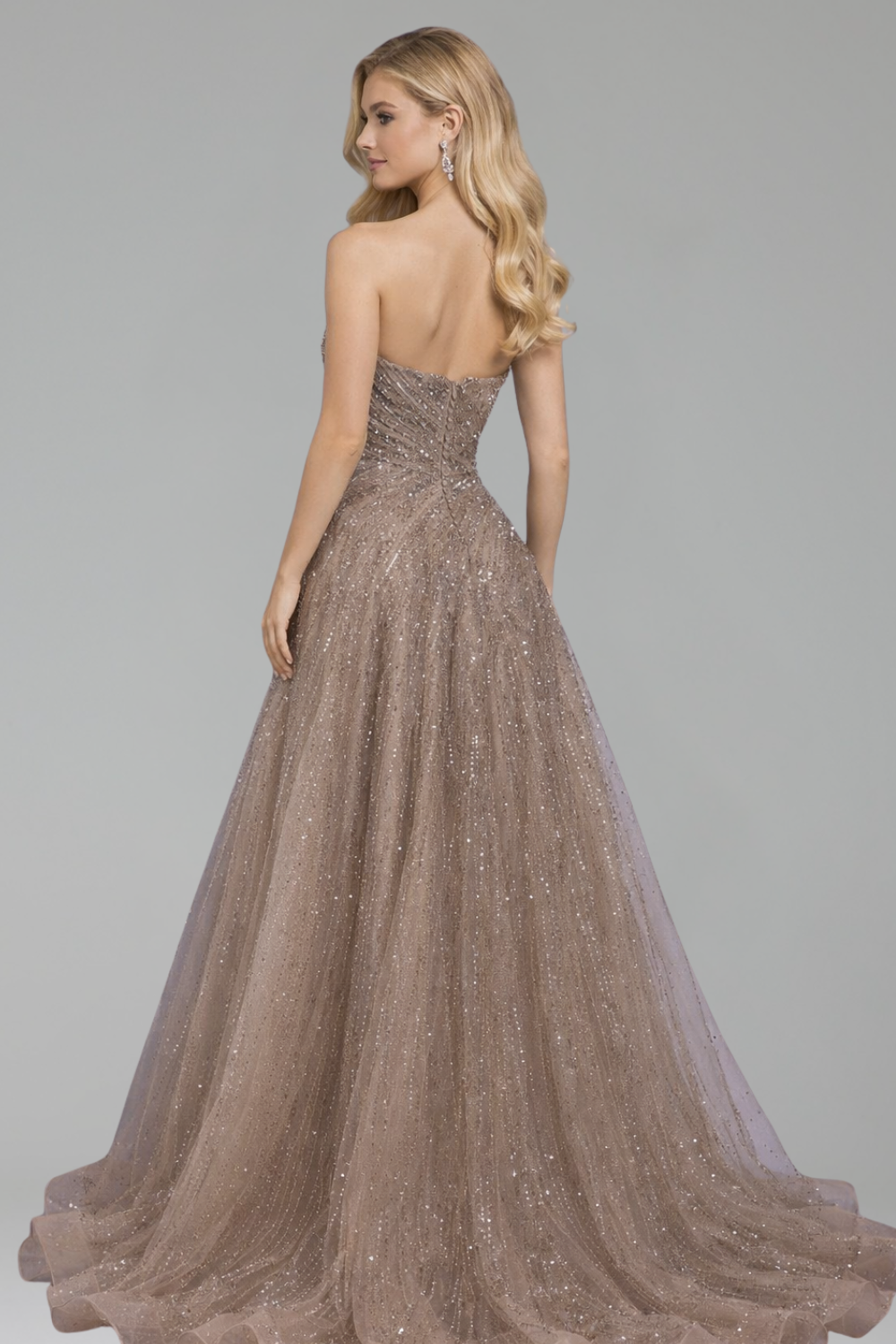 Beaded A-Line Evening Gown - LAROSABRIDE