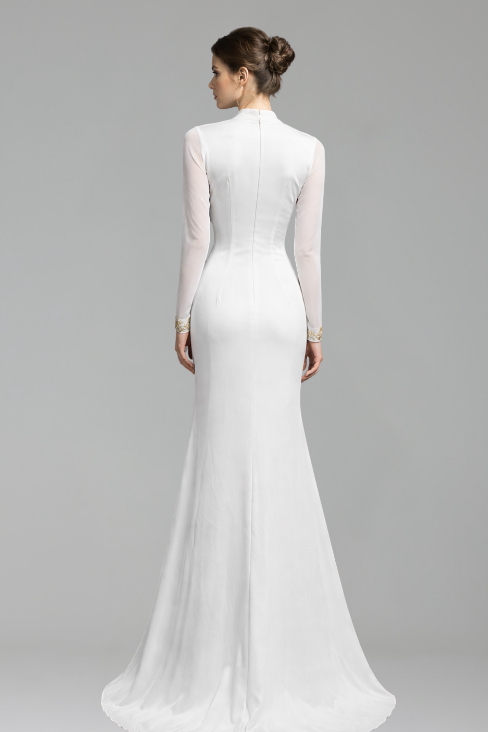 Satin Mermaid Dress with Beaded Details-Larosabride
