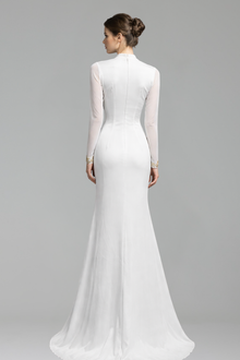 Satin Mermaid Dress with Beaded Details-Larosabride
