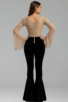 Crystal Illusion Flare Jumpsuit - LAROSABRIDE