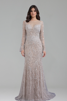 Lace Pearl Beaded Mermaid Dress - LAROSABRIDE