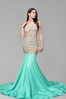 Embellished Bodice Mermaid Dress - LAROSABRIDE