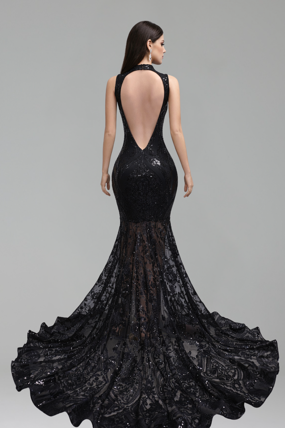 Sheer Appliqu� Mermaid Gown - LAROSABRIDE