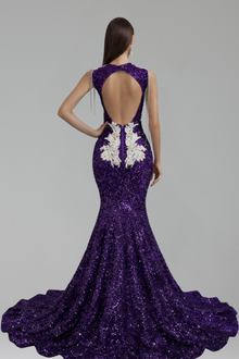 Sequin Lace Mermaid Evening Gown - LAROSABRIDE