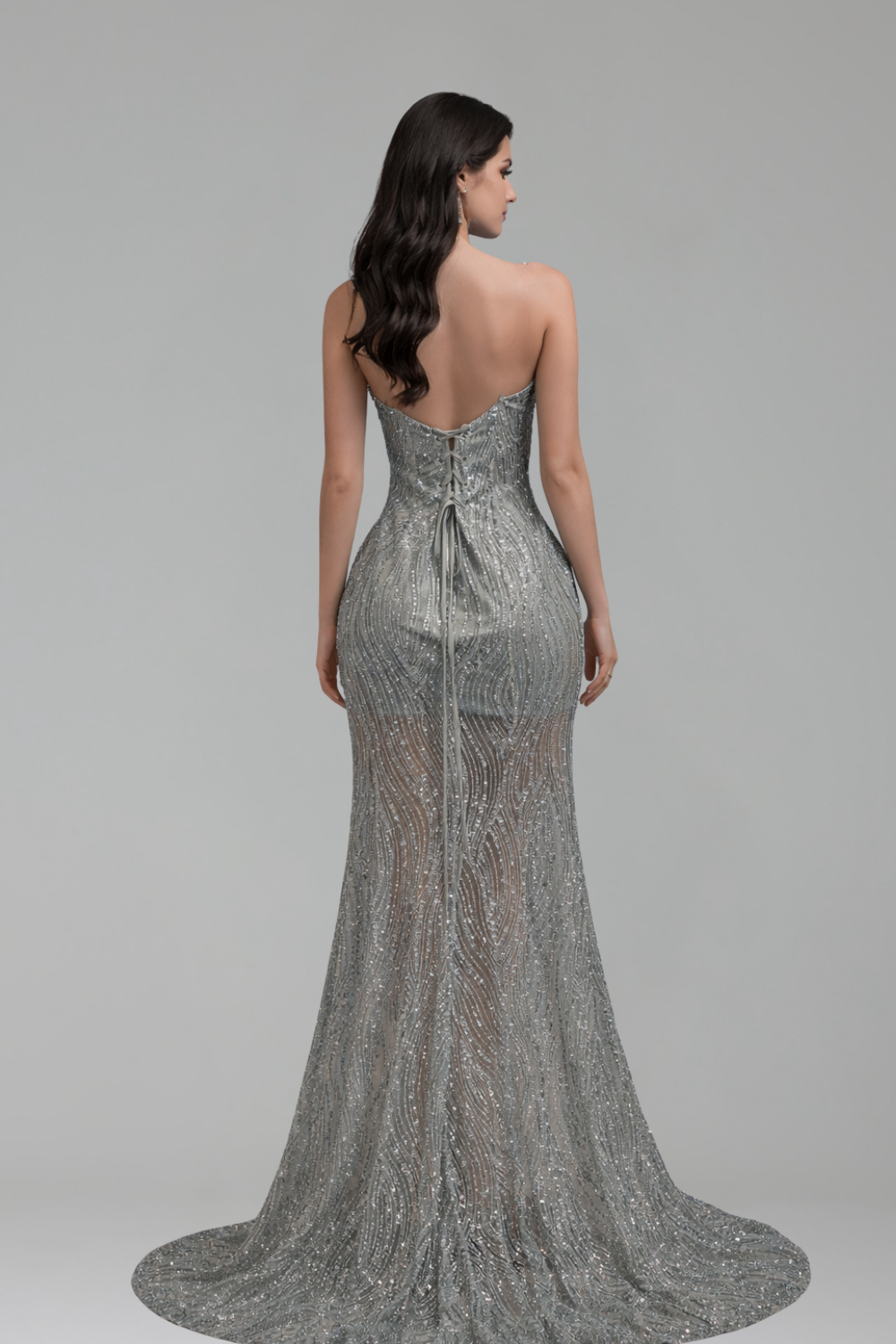 Beaded Mermaid Gown - LAROSABRIDE
