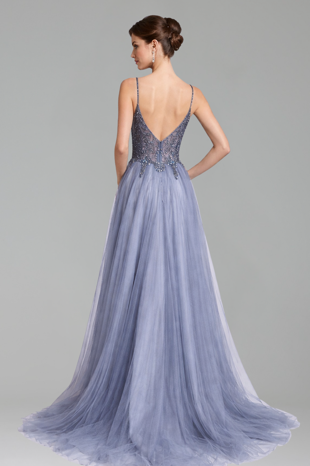Backless Beaded A-Line Dress - LAROSABRIDE