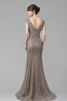 Beaded Sleeveless Mermaid Dress - LAROSABRIDE
