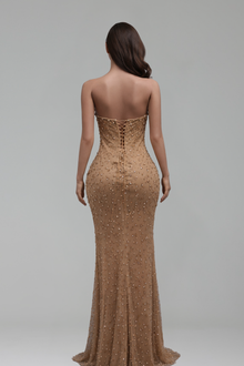 Beaded Corset Mermaid Evening Gown - LAROSABRIDE