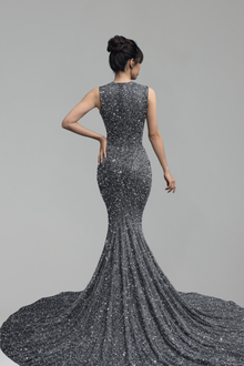 Sequin Embellished Evening Gown - LAROSABRIDE