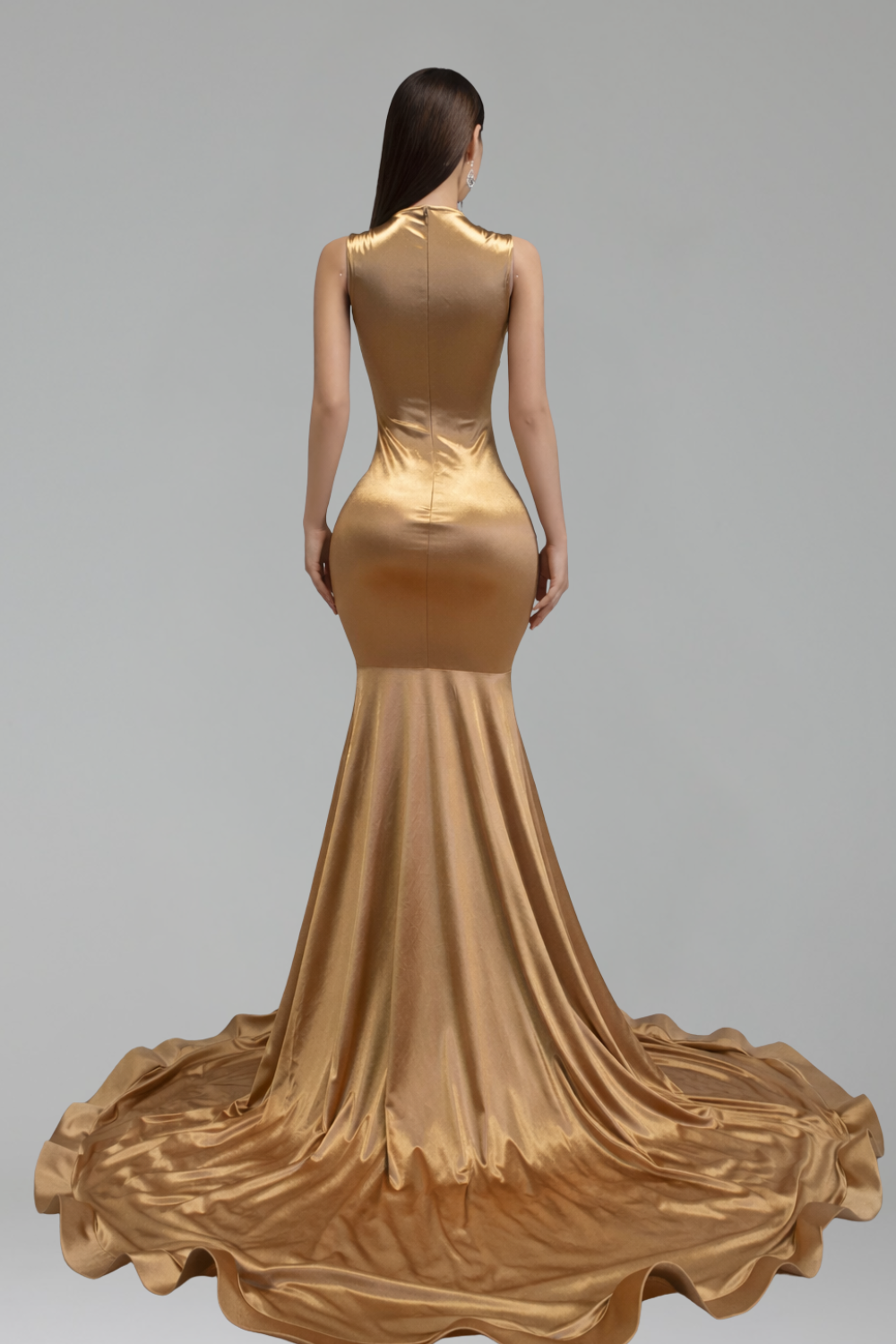 Illusion Appliqu� Mermaid Evening Gown - LAROSABRIDE