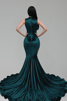 Illusion Gold Appliqu� Mermaid Gown - LAROSABRIDE