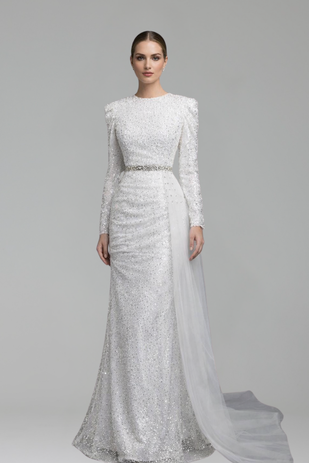 Beaded Mermaid Overskirt Dress-Larosabride