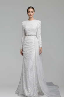 Beaded Mermaid Overskirt Dress-Larosabride