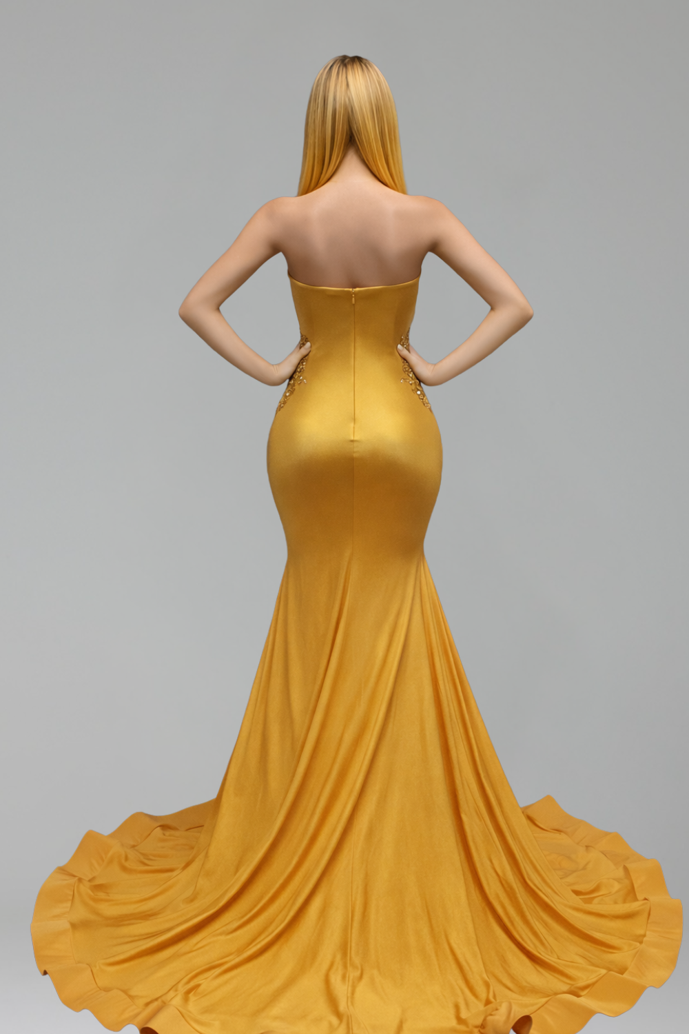 Strapless Beaded Corset Mermaid Gown - LAROSABRIDE