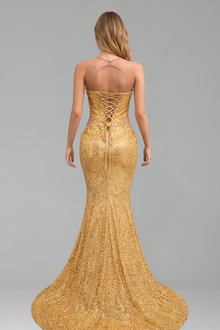 Floral Beaded Mermaid Gown - LAROSABRIDE