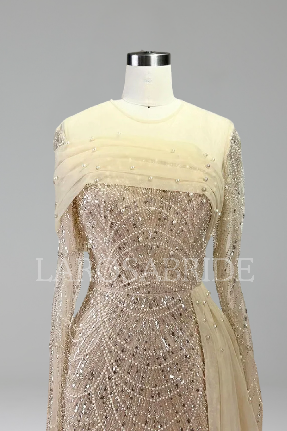 Beaded Overskirt Mermaid Dress-Larosabride