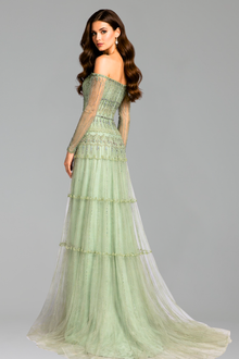 Beaded Mermaid Evening Gown - LAROSABRIDE