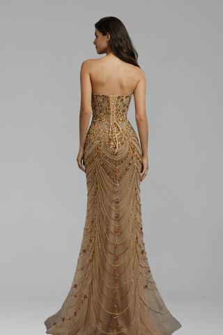 Beaded Formal Evening Dress - LAROSABRIDE