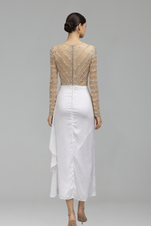 Long-Sleeve Mermaid Evening Gown-Larosabride