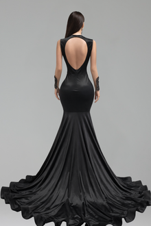 Illusion Sleeve Embellished Mermaid Gown - LAROSABRIDE