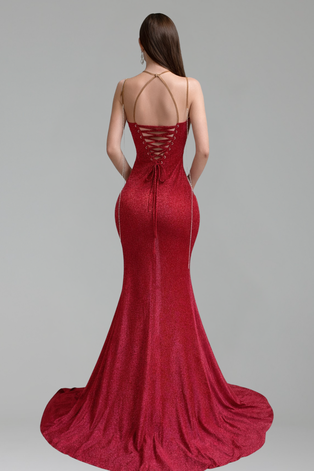 Illusion Embellished High Slit Gown - LAROSABRIDE