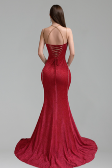Illusion Embellished High Slit Gown - LAROSABRIDE