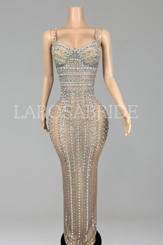 Crystal Contour Column Gown