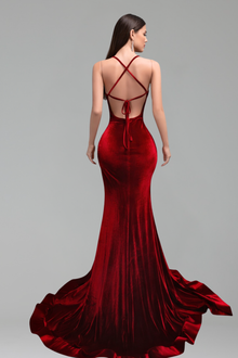 Deep V High Slit Gown - LAROSABRIDE