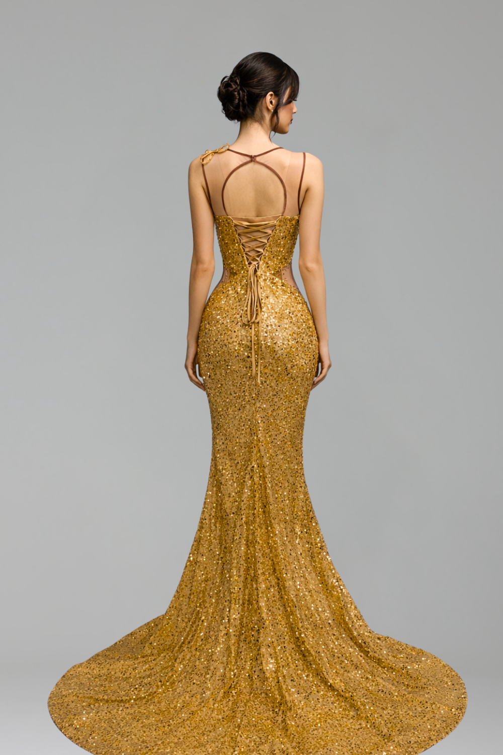 Sequin-Embellished Evening Dress - LAROSABRIDE