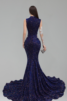 Illusion Appliqu� Sequin Mermaid Gown - LAROSABRIDE