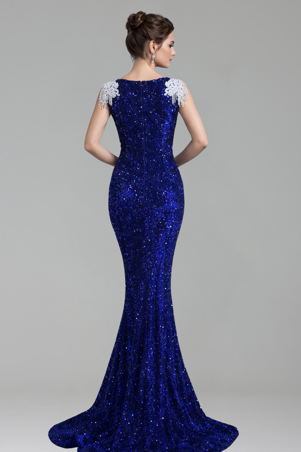 Lace Illusion Mermaid Evening Dress - LAROSABRIDE
