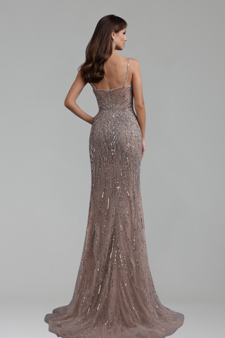 Spaghetti Strap High-Slit Dress - LAROSABRIDE