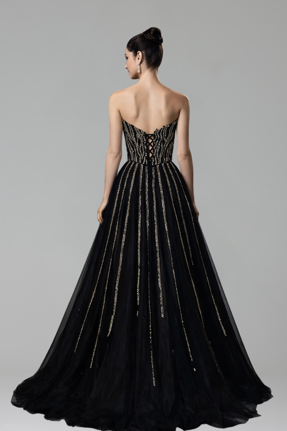 Beaded Scalloped Evening Dress - LAROSABRIDE