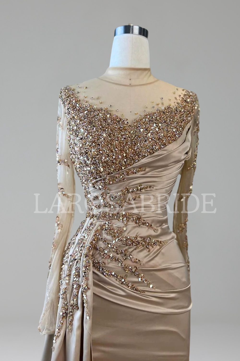 High-Neck Mermaid Gown-Larosabride