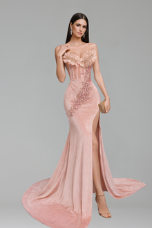 Emerald Sequin Floral Mermaid Gown - LAROSABRIDE