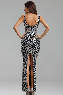 Geometric Mirror Bodycon Maxi Dress - LAROSABRIDE