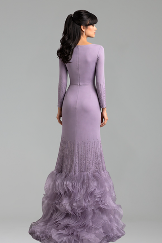 Ruffled Elegant Evening Dress Gown - LAROSABRIDE