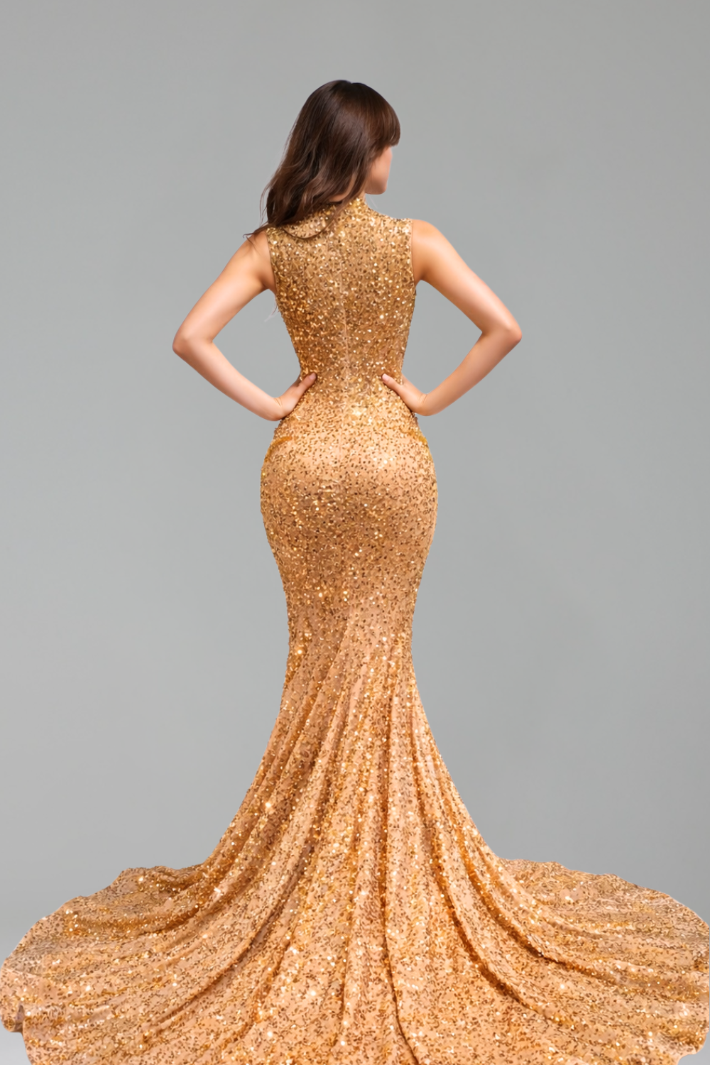 Sequin Embellished Evening Gown - LAROSABRIDE