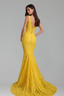 Ornate Embellished Mermaid Evening Gown - LAROSABRIDE